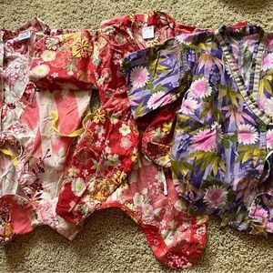 Japanese Kimono Romper Onesie for Baby Toddler Lot Set of Three Beautiful Cotton